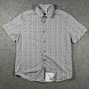 Robert Graham Mens XL Classic Fit Multi-Color Geometric Pixel Print Button Shirt